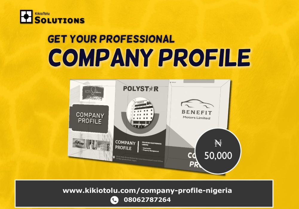 Company profile writing and design service nigeria